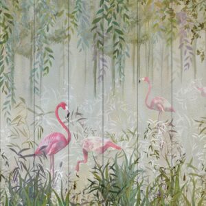 nlxl Flamingo Wallpaper 6 Drops mural UON-03-6 by UON