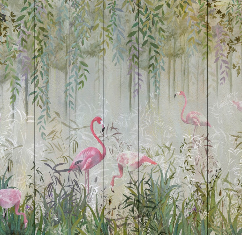 nlxl Flamingo Wallpaper 7 Drops mural UON-03-7 by UON