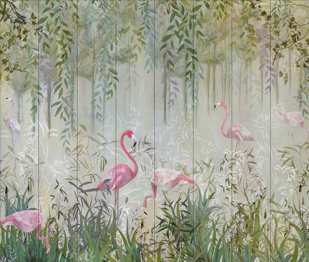 nlxl Flamingo Wallpaper 8 Drops mural UON-03-8 by UON