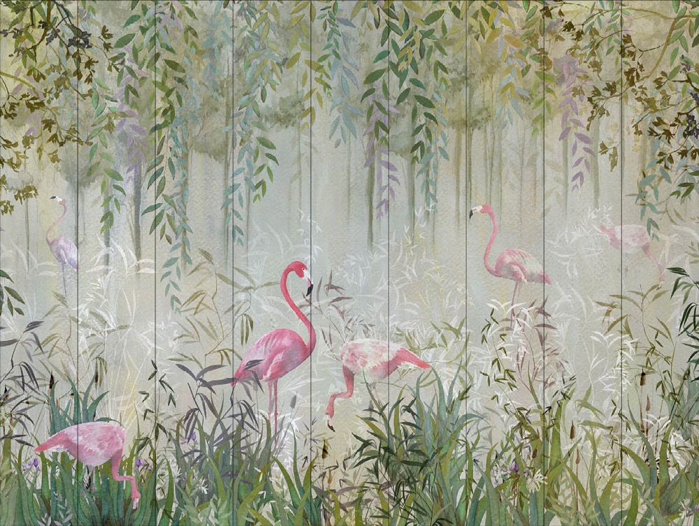 nlxl Flamingo Wallpaper 9 Drops mural UON-03-9 by UON
