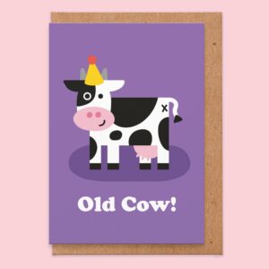 Old Cow Birthday Card