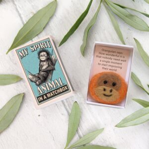 Wool Felt Orangutan Spirit Animal In A Matchbox