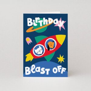 Blast Off Birthday Card | Space Birthday Cards | Kids Cards