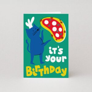 Pizzeria Cat Birthday Card | Pizza Birthday Card | Cat Card