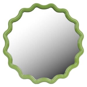 Lime Green Wave Framed Wall Mirror
