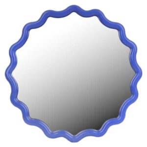 Royal Blue Wave Framed Wall Mirror